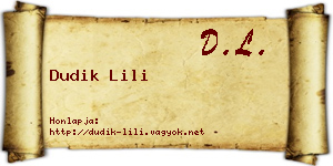Dudik Lili névjegykártya