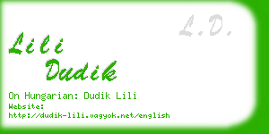 lili dudik business card